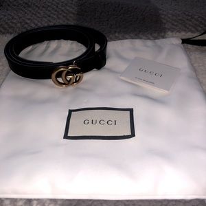 Gucci - leather belt with Double G buckle